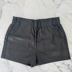 SL soon women’s plus size Stylish Black Women's Shorts leather faux size XL